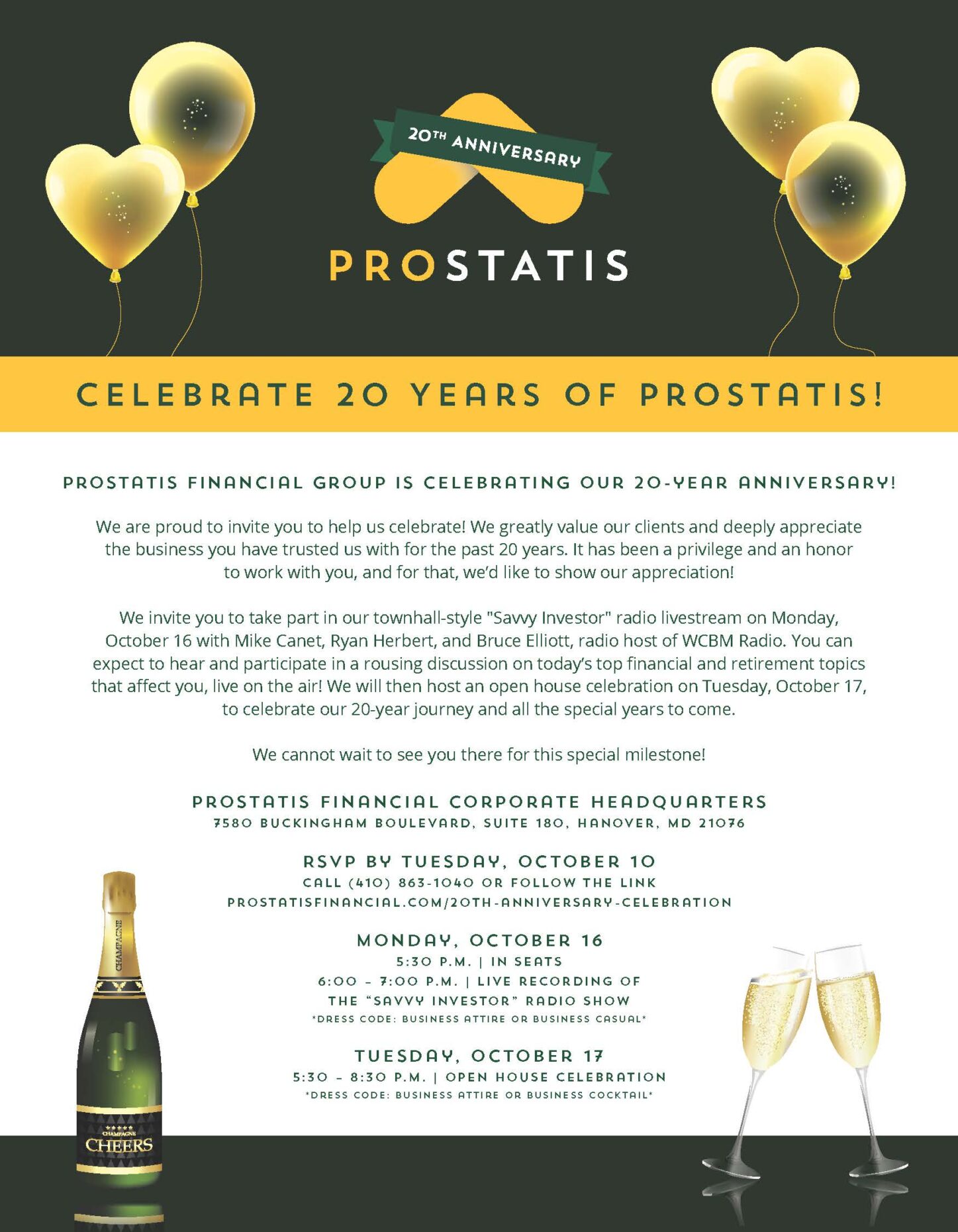 20th Anniversary Celebration PROSTATIS GROUP, LLC